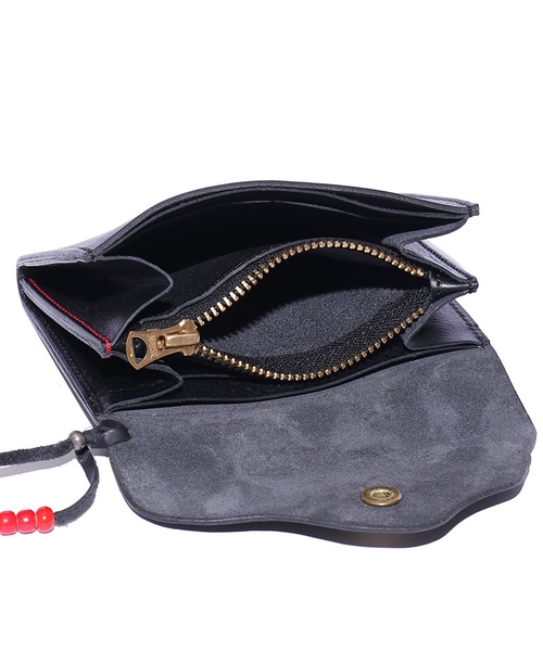 CAL O LINE（キャルオーライン）の「CAL O LINE / キャルオーライン BEADS LEATHER WALLET 2 財布 ミニウォレット（財布・メンズ・タン/ブラック・FREE）」の11枚目の写真