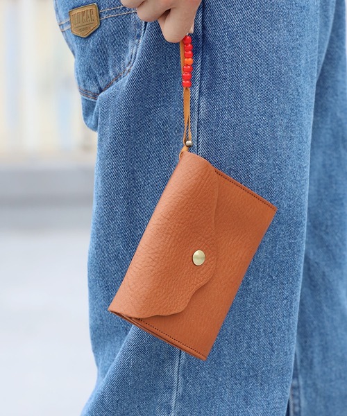 CAL O LINE（キャルオーライン）の「CAL O LINE / キャルオーライン BEADS LEATHER WALLET 2 財布 ミニウォレット（財布・メンズ・タン/ブラック・FREE）」の21枚目の写真