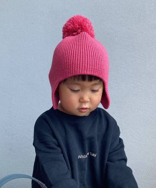 GRIN BUDDY（グリンバディ）の「【GRIN BUDDY/グリンバディ】【キッズ】耳当て付きニット帽/Simply Mimi Watch（ニットキャップ/ビーニー・キッズ・グリーン/ブラウン/パープル/ピンク/ベージュ・53）」の8枚目の写真