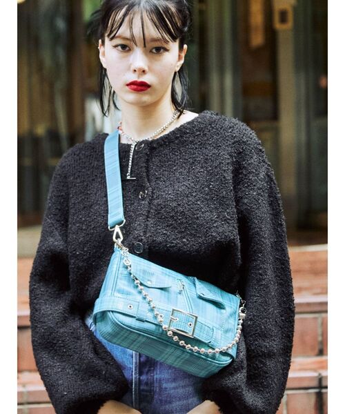 jouetie（ジュエティ）の「2WAYショートカーディガン【ニット】（カーディガン/ボレロ・レディース・ライトブルー/ブラック/レッド/アイボリー・MEDIUM）」の10枚目の写真