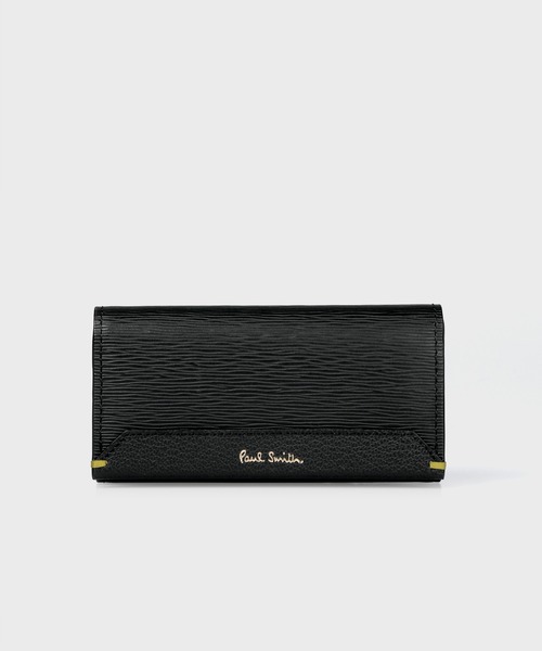 Paul Smithポールスミス ケース 財布 パネルディテール ブラック 新品】ポールスミス✨パネル ディテール 3つ折り財布 ブラック ミニ