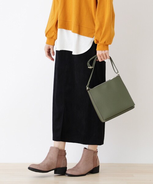 DRESKIP（ドレスキップ）の「◆一枚皮風あおりショルダー（ショルダーバッグ・レディース・グレー/カーキ/ブラウン系/ブラック・00）」の10枚目の写真