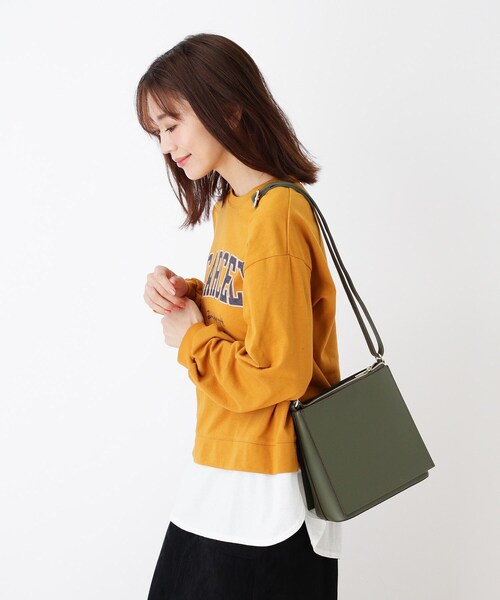 DRESKIP（ドレスキップ）の「◆一枚皮風あおりショルダー（ショルダーバッグ・レディース・グレー/カーキ/ブラウン系/ブラック・00）」の11枚目の写真