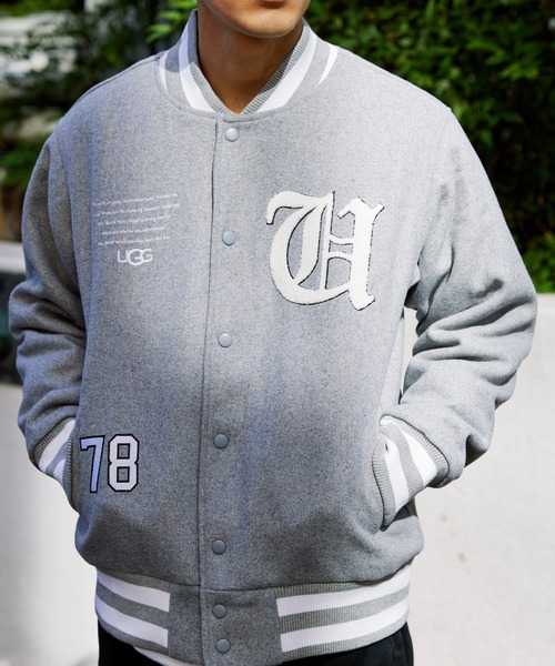 UGG（アグ）の「UGG@mos メルトンヴァーシティー ジャケット / アグ メルトンヴァーシティー ジャケット（その他アウター・レディース・ネイビー/グレー・M/L）」の2枚目の写真