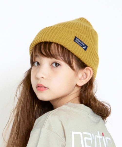 NAUTICA（ノーティカ）の「【NAUTICA/ノーティカ】シンプルニット帽（ニットキャップ/ビーニー・キッズ・マスタード/ブラック/ブラウン・FREE）」の3枚目の写真