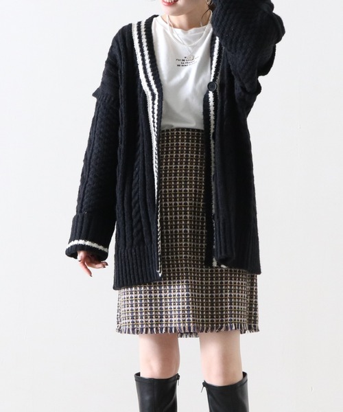 Cheek（チーク）の「ツイードミニスカート（スカート・レディース・オレンジ/ブルー/グリーン・MEDIUM）」の22枚目の写真