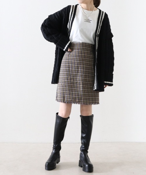 Cheek（チーク）の「ツイードミニスカート（スカート・レディース・オレンジ/ブルー/グリーン・MEDIUM）」の16枚目の写真