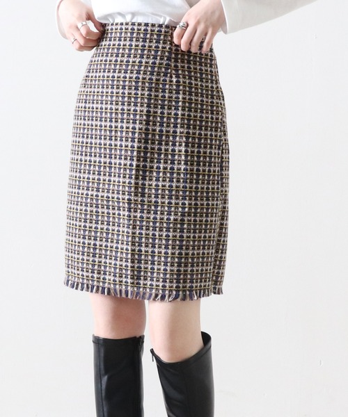 Cheek（チーク）の「ツイードミニスカート（スカート・レディース・オレンジ/ブルー/グリーン・MEDIUM）」の17枚目の写真