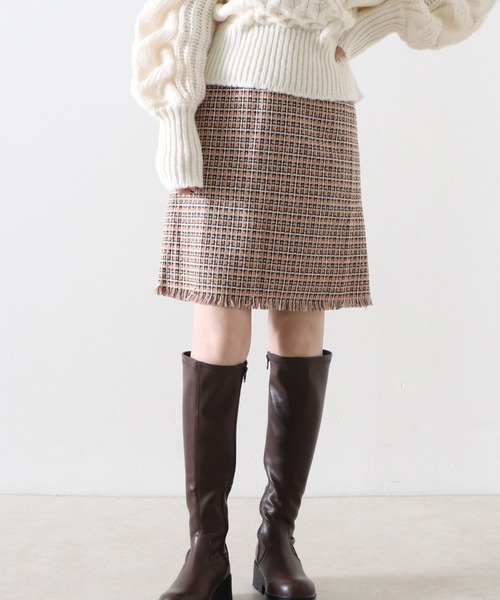 Cheek（チーク）の「ツイードミニスカート（スカート・レディース・オレンジ/ブルー/グリーン・MEDIUM）」の18枚目の写真