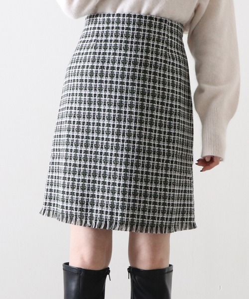 Cheek（チーク）の「ツイードミニスカート（スカート・レディース・オレンジ/ブルー/グリーン・MEDIUM）」の10枚目の写真