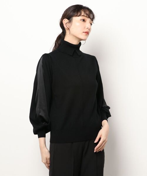 Brahmin(ブラーミン)の「【BRAHMIN】異素材袖タートルネックニット(ニット/セーター・レディース・ブラック/グレー/オフホワイト・2)」の3枚目の写真