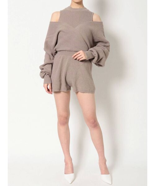 GYDA（ジェイダ）の「レイヤードニット ロンパース（ワンピース・レディース・ブラック/ベージュ/ブラウン/アイボリー・FREE）」の13枚目の写真