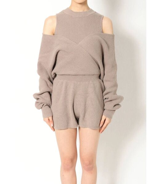 GYDA（ジェイダ）の「レイヤードニット ロンパース（ワンピース・レディース・ブラック/ベージュ/ブラウン/アイボリー・FREE）」の14枚目の写真