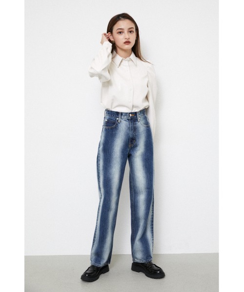 LAGUA GEM（ラグアジェム）の「FRONT BUTTON F/LEATHER TOPS（シャツ/ブラウス・レディース・ブラック/アイボリー・FREE）」の6枚目の写真