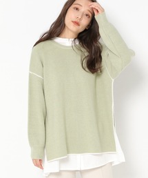 mysty woman | 配色パイピングニット 261345(ニット/セーター)