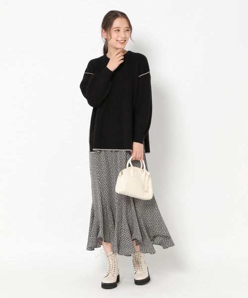 mysty woman(ミスティウーマン)の「配色パイピングニット 261345(ニット/セーター・レディース・ブラック/ライトベージュ/グリーン系・FREE)」の10枚目の写真