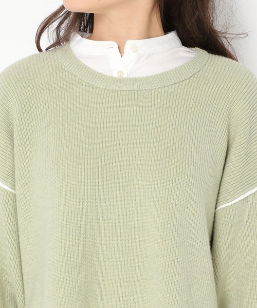 mysty woman(ミスティウーマン)の「配色パイピングニット 261345(ニット/セーター・レディース・ブラック/ライトベージュ/グリーン系・FREE)」の15枚目の写真