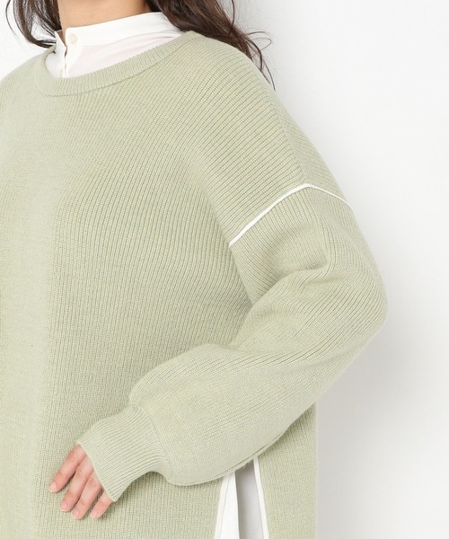 mysty woman(ミスティウーマン)の「配色パイピングニット 261345(ニット/セーター・レディース・ブラック/ライトベージュ/グリーン系・FREE)」の16枚目の写真