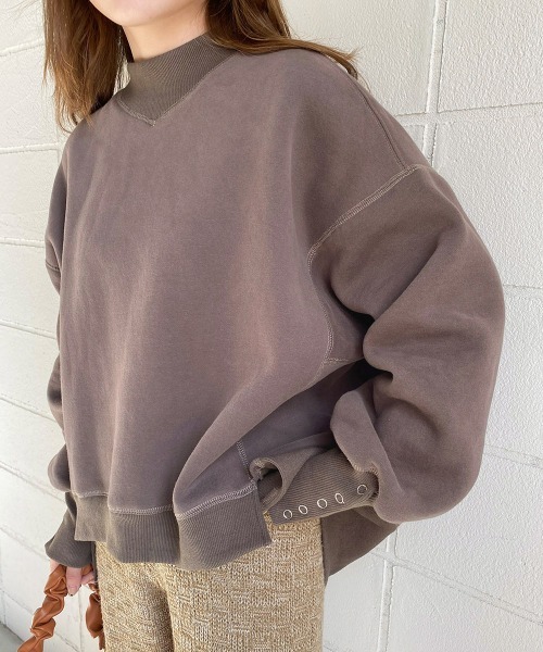 Bab（バブ）の「裏起毛プチハイネックスウェット（スウェット・レディース・チャコールグレー/ピンク/ブルー/アイボリー・M）」の3枚目の写真