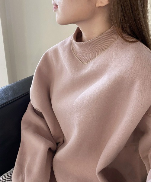 Bab（バブ）の「裏起毛プチハイネックスウェット（スウェット・レディース・チャコールグレー/ピンク/ブルー/アイボリー・M）」の11枚目の写真