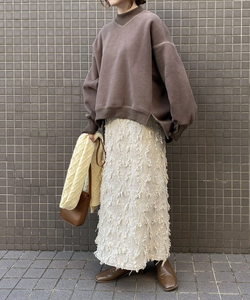 Bab（バブ）の「裏起毛プチハイネックスウェット（スウェット・レディース・チャコールグレー/ピンク/ブルー/アイボリー・M）」の12枚目の写真