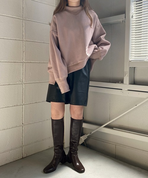 Bab（バブ）の「裏起毛プチハイネックスウェット（スウェット・レディース・チャコールグレー/ピンク/ブルー/アイボリー・M）」の14枚目の写真