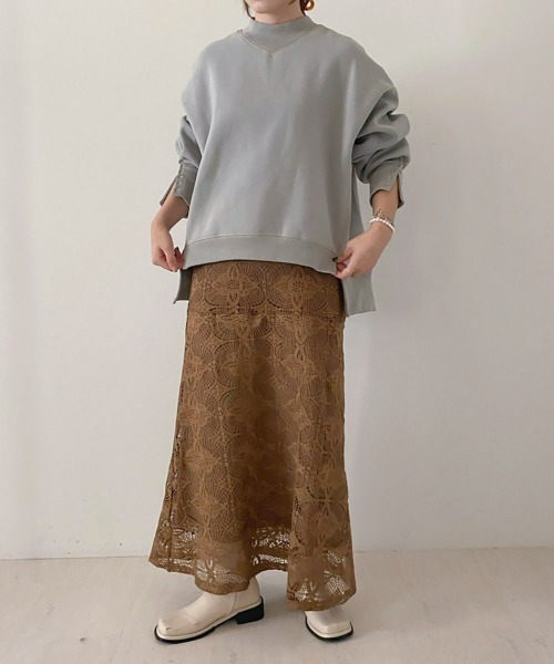 Bab（バブ）の「裏起毛プチハイネックスウェット（スウェット・レディース・チャコールグレー/ピンク/ブルー/アイボリー・M）」の7枚目の写真