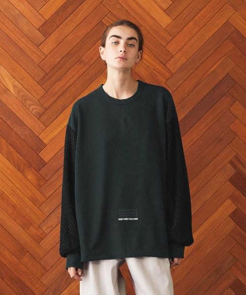 SHAREEF（シャリーフ）の「MESH LAYERED L/S PULLOVER（Tシャツ/カットソー・メンズ・ホワイト/ブラック/グリーン/ブルー系その他・1/2/3）」の6枚目の写真