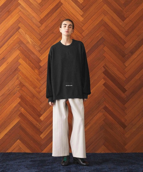 SHAREEF（シャリーフ）の「MESH LAYERED L/S PULLOVER（Tシャツ/カットソー・メンズ・ホワイト/ブラック/グリーン/ブルー系その他・1/2/3）」の5枚目の写真