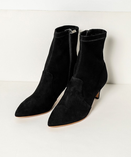 OUVRAGE CLASSE(ウヴラージュクラス)の「スェードショートブーツ(ブーツ・レディース・ブラック/ベージュ・MEDIUM/SMALL)」の12枚目の写真