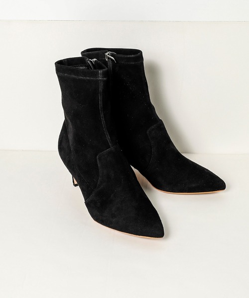 OUVRAGE CLASSE(ウヴラージュクラス)の「スェードショートブーツ(ブーツ・レディース・ブラック/ベージュ・MEDIUM/SMALL)」の10枚目の写真