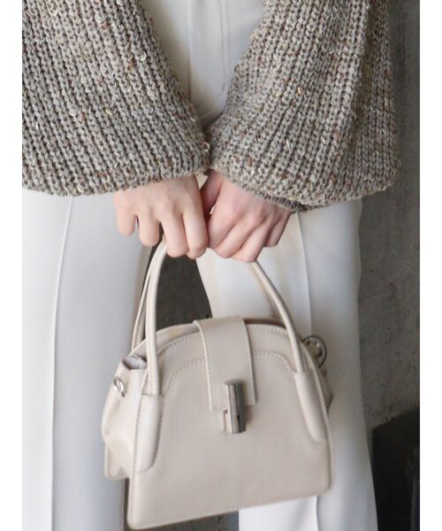 MURUA（ムルーア）の「フェイクレザーミニハンドバッグ（ハンドバッグ・レディース・ブラック/アイボリー・FREE）」の2枚目の写真