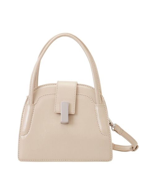 MURUA（ムルーア）の「フェイクレザーミニハンドバッグ（ハンドバッグ・レディース・ブラック/アイボリー・FREE）」の4枚目の写真