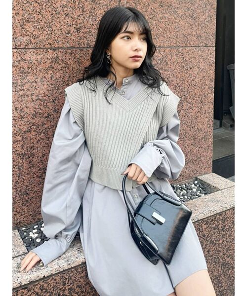 MURUA（ムルーア）の「フェイクレザーミニハンドバッグ（ハンドバッグ・レディース・ブラック/アイボリー・FREE）」の6枚目の写真