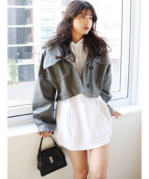 MURUA（ムルーア）の「フェイクレザーミニハンドバッグ（ハンドバッグ・レディース・ブラック/アイボリー・FREE）」の19枚目の写真