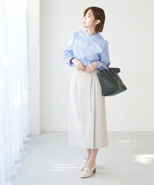 ROPE' PICNIC(ロペピクニック)の「ラップ風スカート(スカート・レディース・グレー系その他/グリーン/ネイビー/ラベンダー・36/38/40)」の10枚目の写真