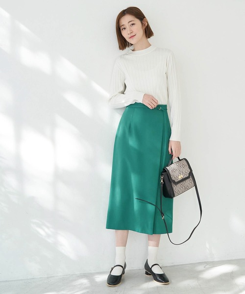 ROPE' PICNIC(ロペピクニック)の「ラップ風スカート(スカート・レディース・グレー系その他/グリーン/ネイビー/ラベンダー・36/38/40)」の18枚目の写真