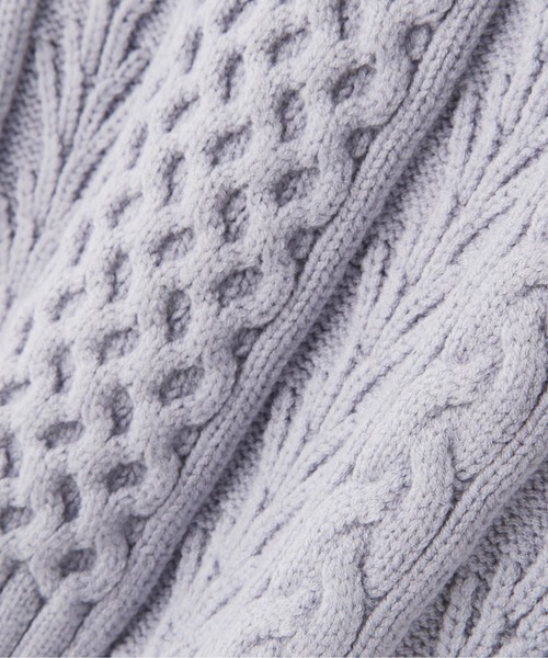 N.（N. Natural Beauty Basic）（エヌエヌナチュラルビューティーベーシック）の「◆フリル付ケーブルニット（ニット/セーター・レディース・レッド/オフホワイト/ライトブルーグレー・MEDIUM）」の19枚目の写真