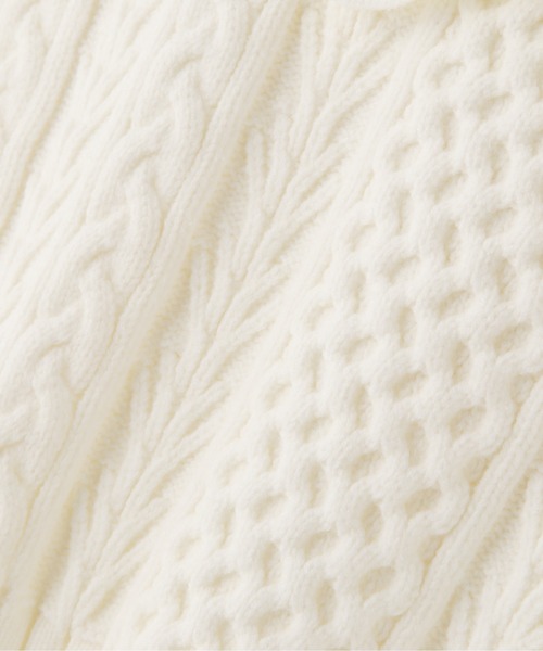 N.（N. Natural Beauty Basic）（エヌエヌナチュラルビューティーベーシック）の「◆フリル付ケーブルニット（ニット/セーター・レディース・レッド/オフホワイト/ライトブルーグレー・MEDIUM）」の17枚目の写真