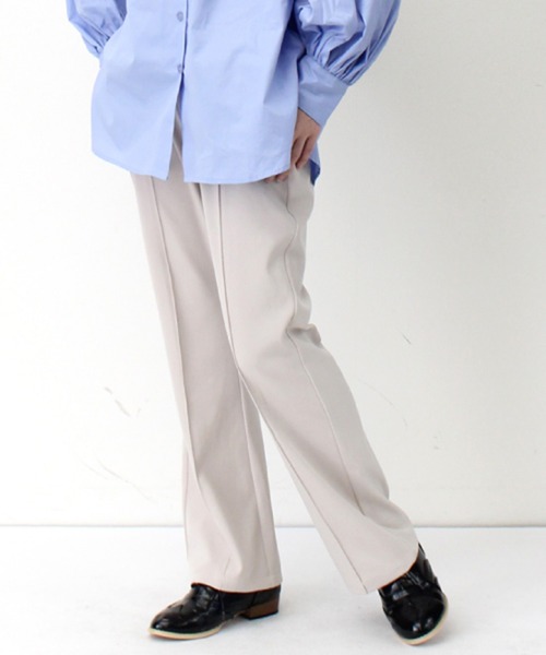 STYLEBLOCK(スタイルブロック)の「ツイルセミフレアパンツ(その他パンツ・レディース・ブルー/ピンク/ネイビー/ベージュ/オリーブ/ライトベージュ・M)」の3枚目の写真