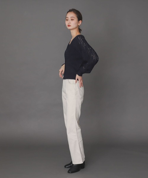 SENSE OF PLACE by URBAN RESEARCH（センスオブプレイスバイアーバンリサーチ）の「スカシアミショートカーディガン（カーディガン/ボレロ・レディース・ネイビー/グリーン/ライトベージュ・ONE）」の21枚目の写真