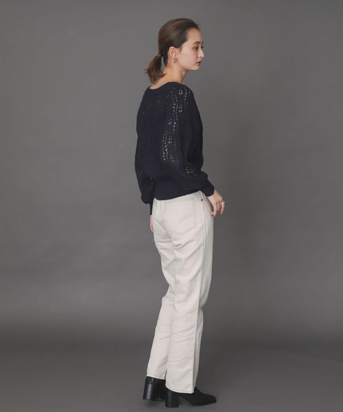 SENSE OF PLACE by URBAN RESEARCH（センスオブプレイスバイアーバンリサーチ）の「スカシアミショートカーディガン（カーディガン/ボレロ・レディース・ネイビー/グリーン/ライトベージュ・ONE）」の22枚目の写真