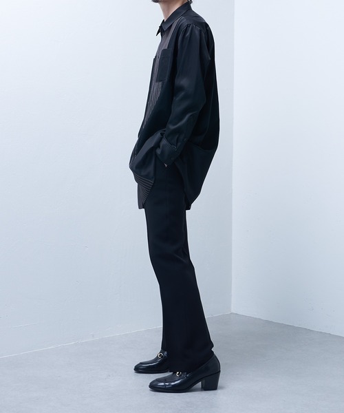 Lui's（ルイス）の「【SILLIS / シリス】 ストライプ切替シャツ（シャツ/ブラウス・メンズ・ブラック/グレー・44/46）」の5枚目の写真