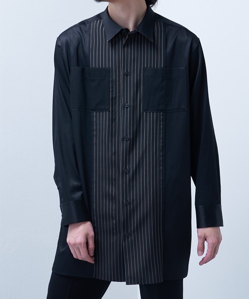 Lui's（ルイス）の「【SILLIS / シリス】 ストライプ切替シャツ（シャツ/ブラウス・メンズ・ブラック/グレー・44/46）」の18枚目の写真