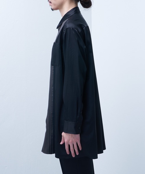 Lui's（ルイス）の「【SILLIS / シリス】 ストライプ切替シャツ（シャツ/ブラウス・メンズ・ブラック/グレー・44/46）」の9枚目の写真