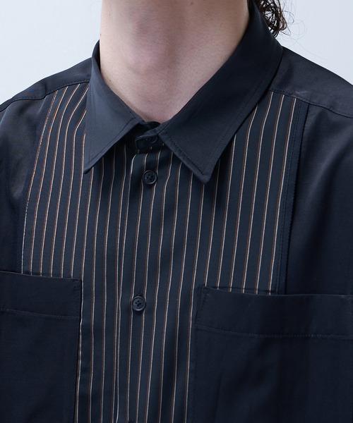 Lui's（ルイス）の「【SILLIS / シリス】 ストライプ切替シャツ（シャツ/ブラウス・メンズ・ブラック/グレー・44/46）」の12枚目の写真