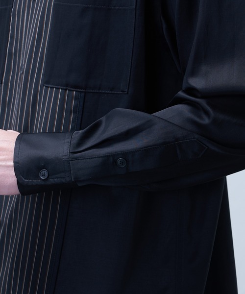 Lui's（ルイス）の「【SILLIS / シリス】 ストライプ切替シャツ（シャツ/ブラウス・メンズ・ブラック/グレー・44/46）」の13枚目の写真