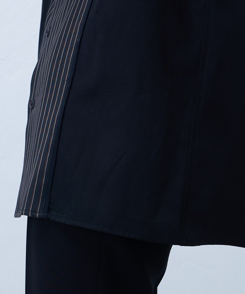 Lui's（ルイス）の「【SILLIS / シリス】 ストライプ切替シャツ（シャツ/ブラウス・メンズ・ブラック/グレー・44/46）」の14枚目の写真