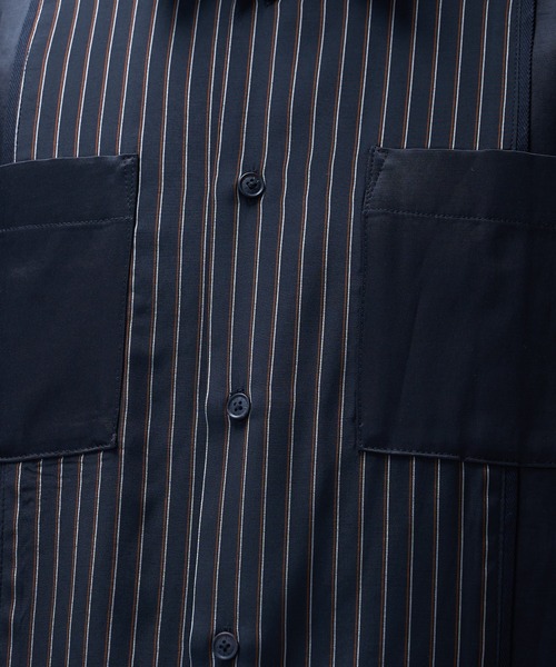 Lui's（ルイス）の「【SILLIS / シリス】 ストライプ切替シャツ（シャツ/ブラウス・メンズ・ブラック/グレー・44/46）」の16枚目の写真