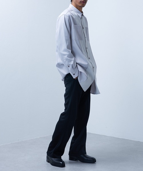 Lui's（ルイス）の「【SILLIS / シリス】 ストライプ切替シャツ（シャツ/ブラウス・メンズ・ブラック/グレー・44/46）」の6枚目の写真